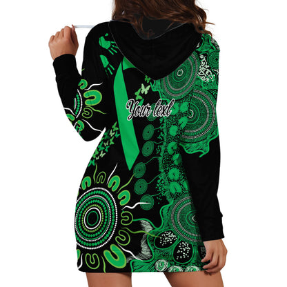 Australia Minority Mental Health Support Personalised Hoodie Dress Aboriginal Ribbon Dot Painting