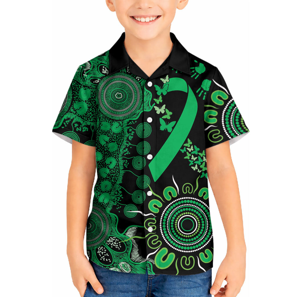 Australia Minority Mental Health Support Personalised Kid Hawaiian Shirt Aboriginal Ribbon Dot Painting
