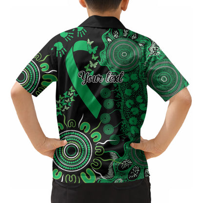 Australia Minority Mental Health Support Personalised Kid Hawaiian Shirt Aboriginal Ribbon Dot Painting
