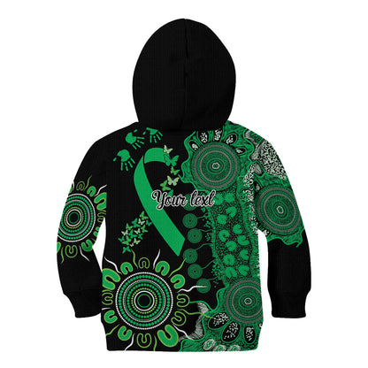 Australia Minority Mental Health Support Personalised Kid Hoodie Aboriginal Ribbon Dot Painting