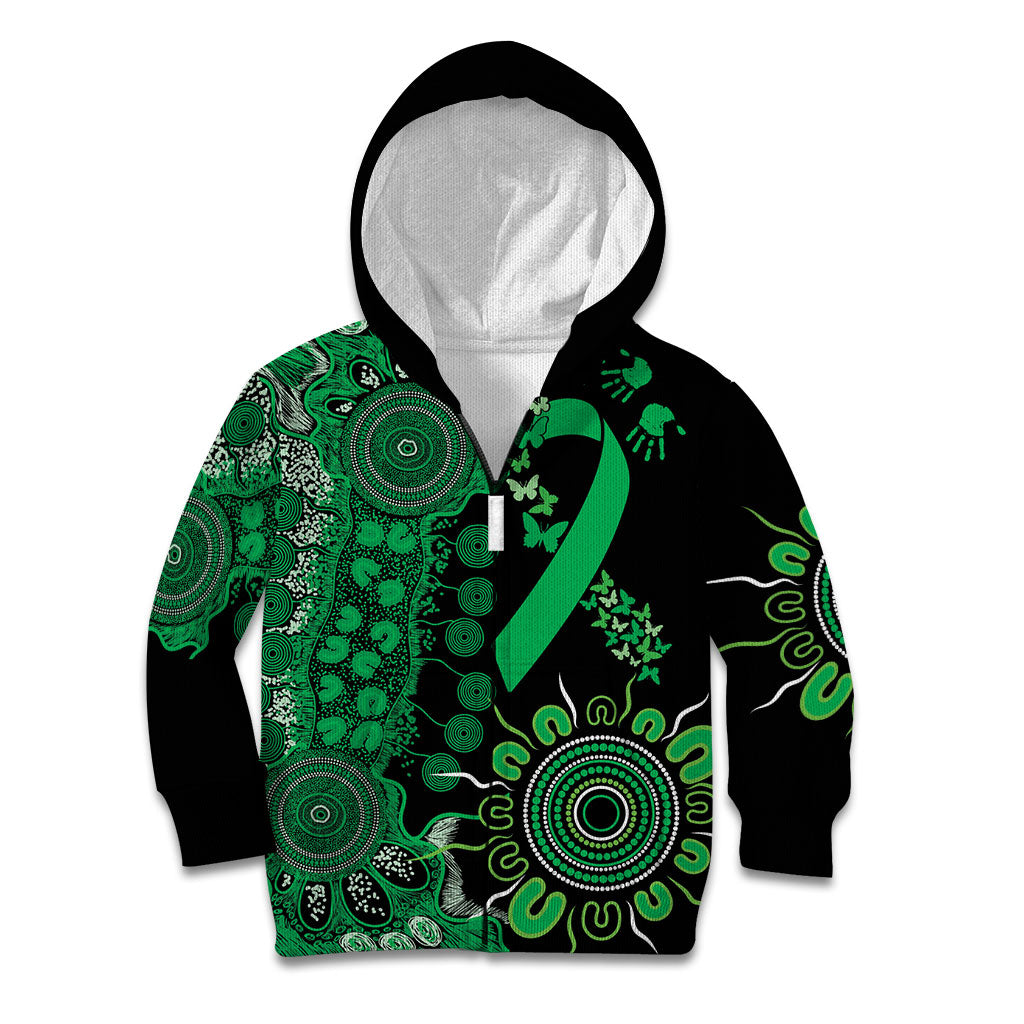 Australia Minority Mental Health Support Personalised Kid Hoodie Aboriginal Ribbon Dot Painting