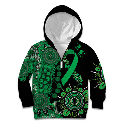 Australia Minority Mental Health Support Personalised Kid Hoodie Aboriginal Ribbon Dot Painting
