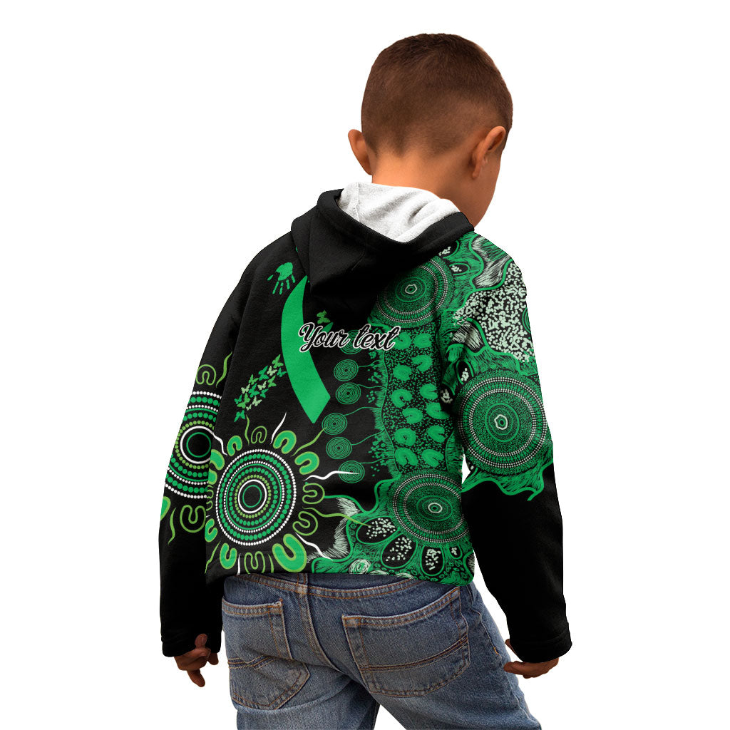 Australia Minority Mental Health Support Personalised Kid Hoodie Aboriginal Ribbon Dot Painting