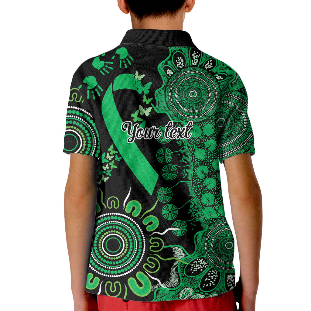 Australia Minority Mental Health Support Personalised Kid Polo Shirt Aboriginal Ribbon Dot Painting