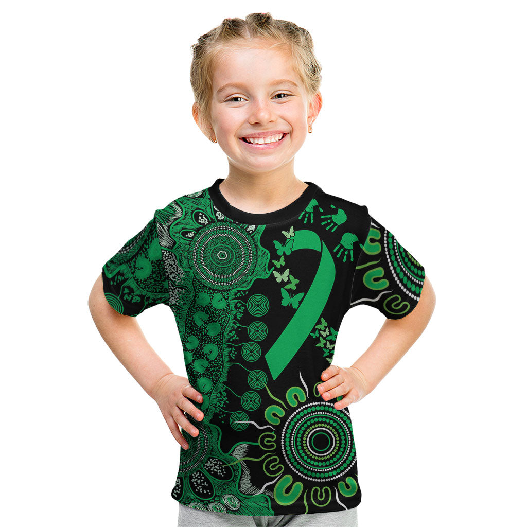 Australia Minority Mental Health Support Personalised Kid T Shirt Aboriginal Ribbon Dot Painting