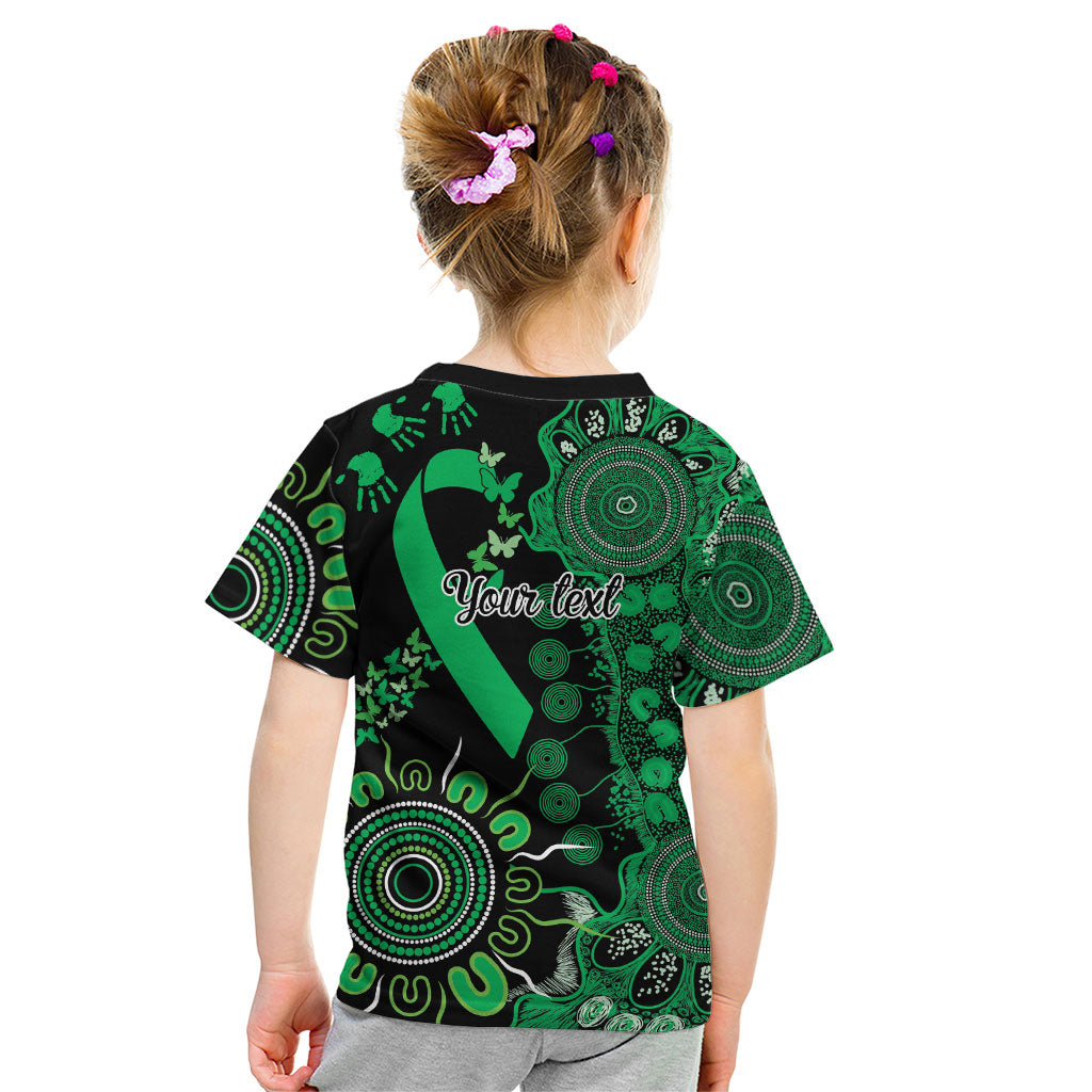 Australia Minority Mental Health Support Personalised Kid T Shirt Aboriginal Ribbon Dot Painting