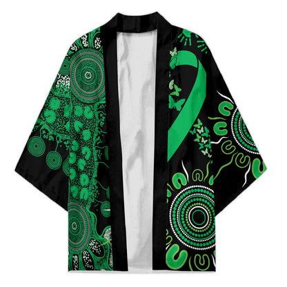 Australia Minority Mental Health Support Personalised Kimono Aboriginal Ribbon Dot Painting