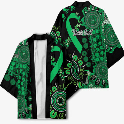 Australia Minority Mental Health Support Personalised Kimono Aboriginal Ribbon Dot Painting