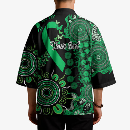 Australia Minority Mental Health Support Personalised Kimono Aboriginal Ribbon Dot Painting