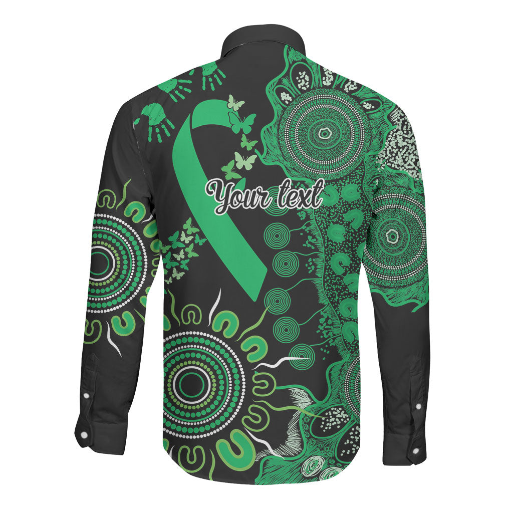 Australia Minority Mental Health Support Personalised Long Sleeve Button Shirt Aboriginal Ribbon Dot Painting