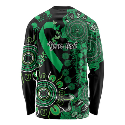 Australia Minority Mental Health Support Personalised Long Sleeve Shirt Aboriginal Ribbon Dot Painting