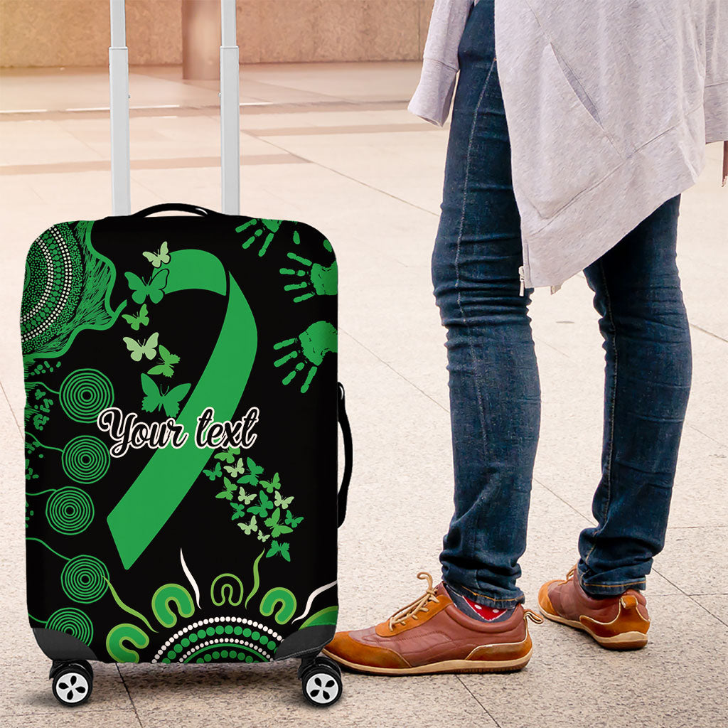 Australia Minority Mental Health Support Personalised Luggage Cover Aboriginal Ribbon Dot Painting