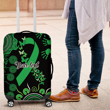 Australia Minority Mental Health Support Personalised Luggage Cover Aboriginal Ribbon Dot Painting