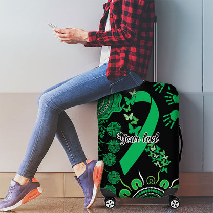 Australia Minority Mental Health Support Personalised Luggage Cover Aboriginal Ribbon Dot Painting