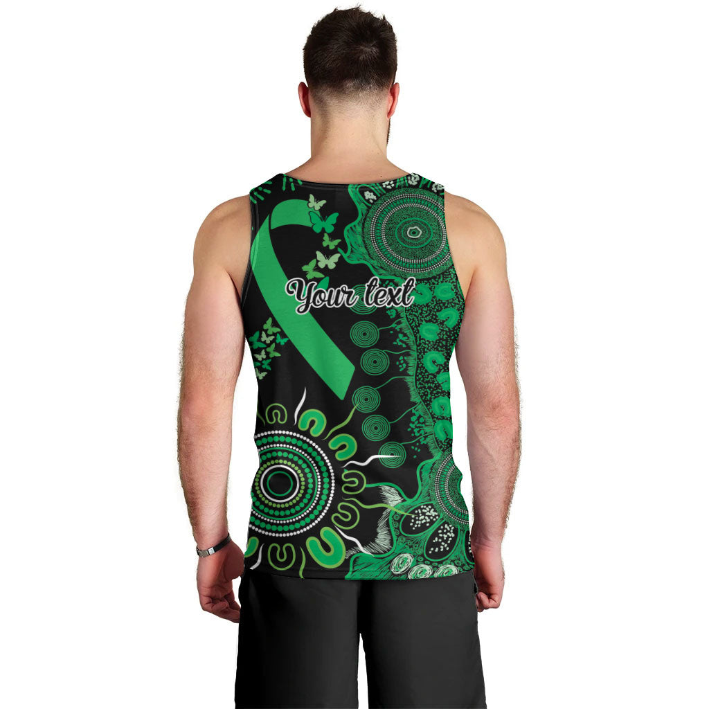 Australia Minority Mental Health Support Personalised Men Tank Top Aboriginal Ribbon Dot Painting