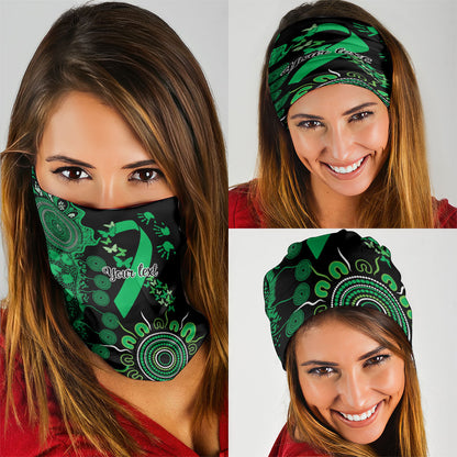 Australia Minority Mental Health Support Personalised Neck Gaiter Aboriginal Ribbon Dot Painting