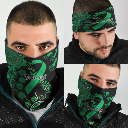Australia Minority Mental Health Support Personalised Neck Gaiter Aboriginal Ribbon Dot Painting