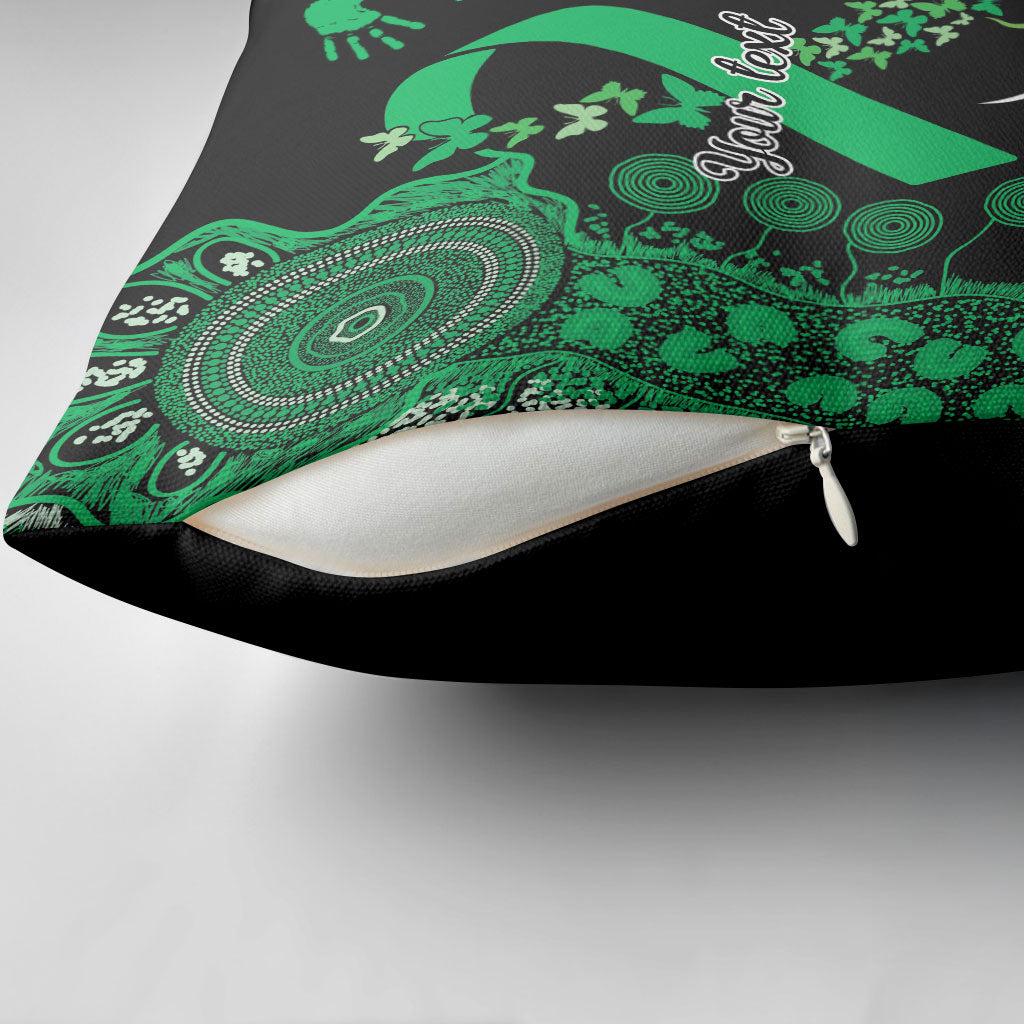 Australia Minority Mental Health Support Personalised Pillow Cover Aboriginal Ribbon Dot Painting