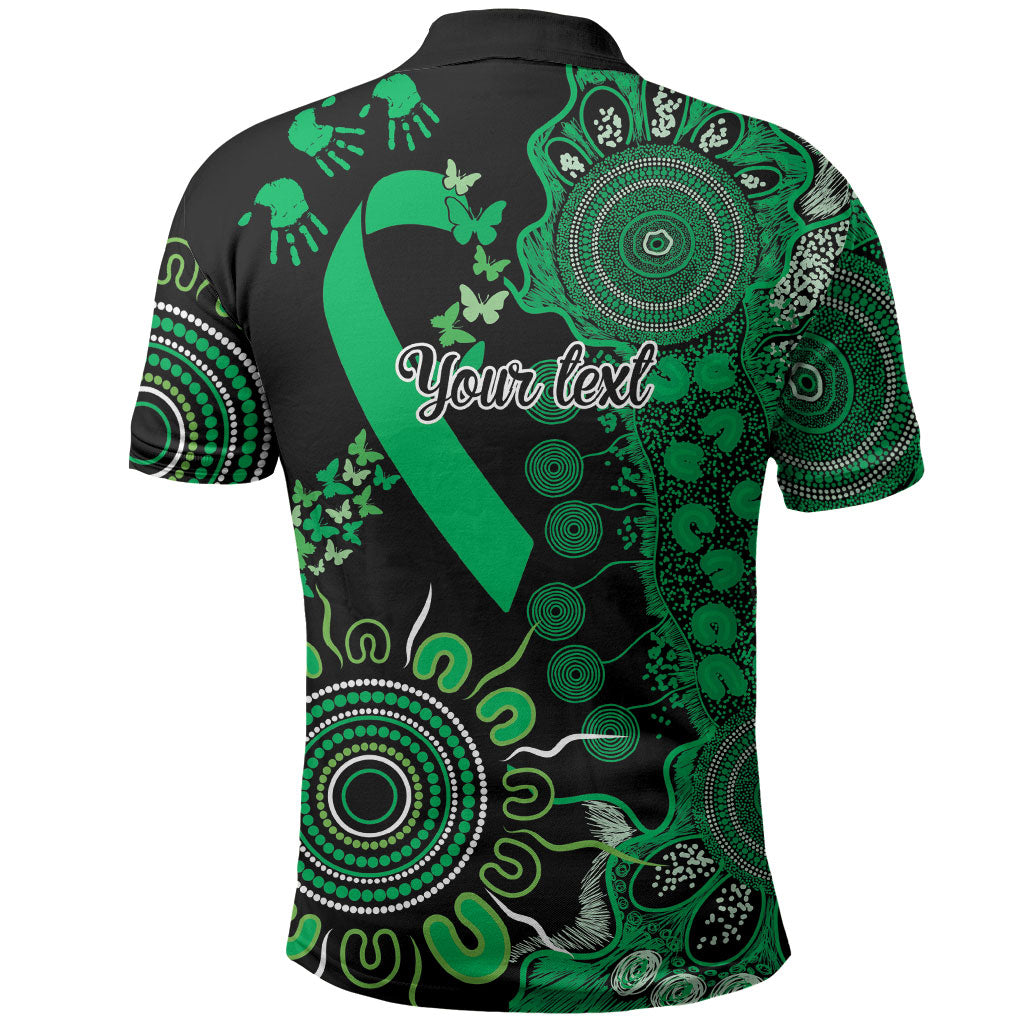 Australia Minority Mental Health Support Personalised Polo Shirt Aboriginal Ribbon Dot Painting