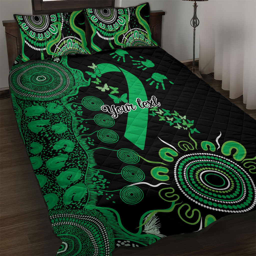 Australia Minority Mental Health Support Personalised Quilt Bed Set Aboriginal Ribbon Dot Painting