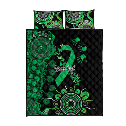 Australia Minority Mental Health Support Personalised Quilt Bed Set Aboriginal Ribbon Dot Painting