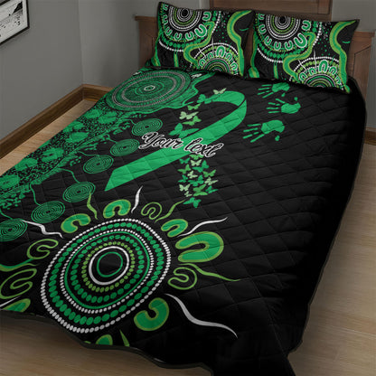 Australia Minority Mental Health Support Personalised Quilt Bed Set Aboriginal Ribbon Dot Painting
