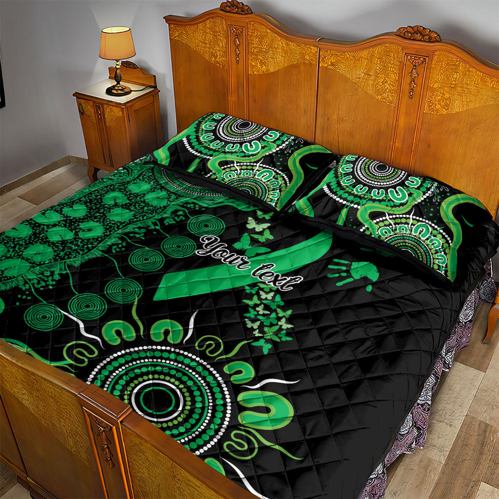 Australia Minority Mental Health Support Personalised Quilt Bed Set Aboriginal Ribbon Dot Painting