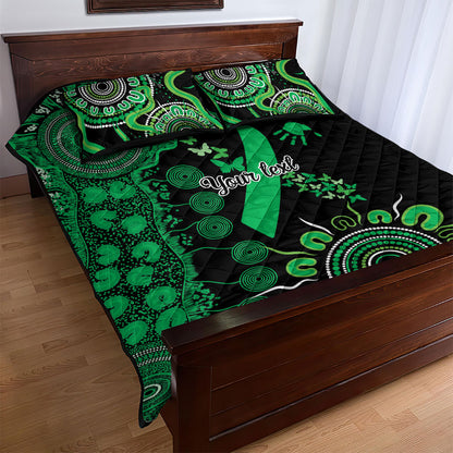 Australia Minority Mental Health Support Personalised Quilt Bed Set Aboriginal Ribbon Dot Painting