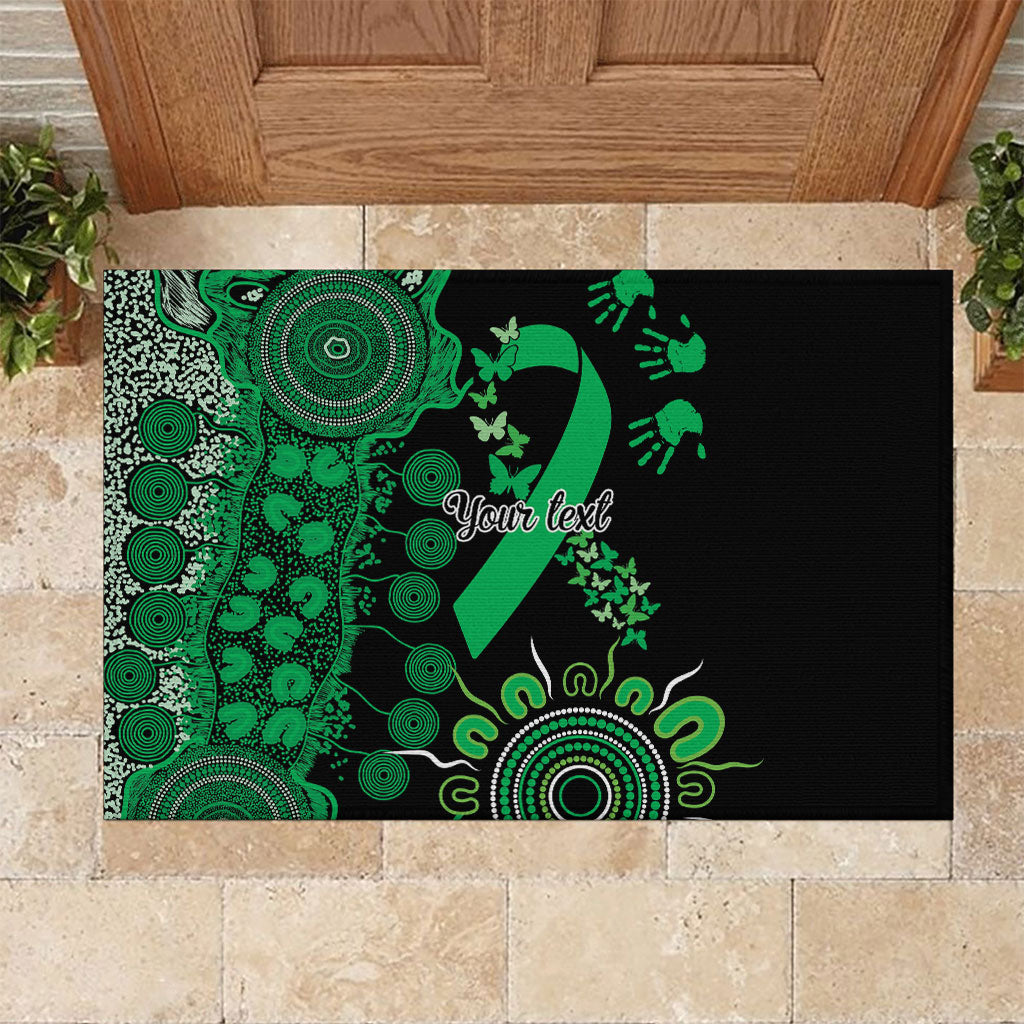 Australia Minority Mental Health Support Personalised Rubber Doormat Aboriginal Ribbon Dot Painting