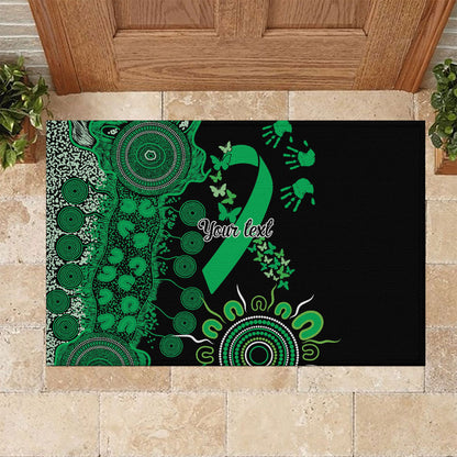 Australia Minority Mental Health Support Personalised Rubber Doormat Aboriginal Ribbon Dot Painting