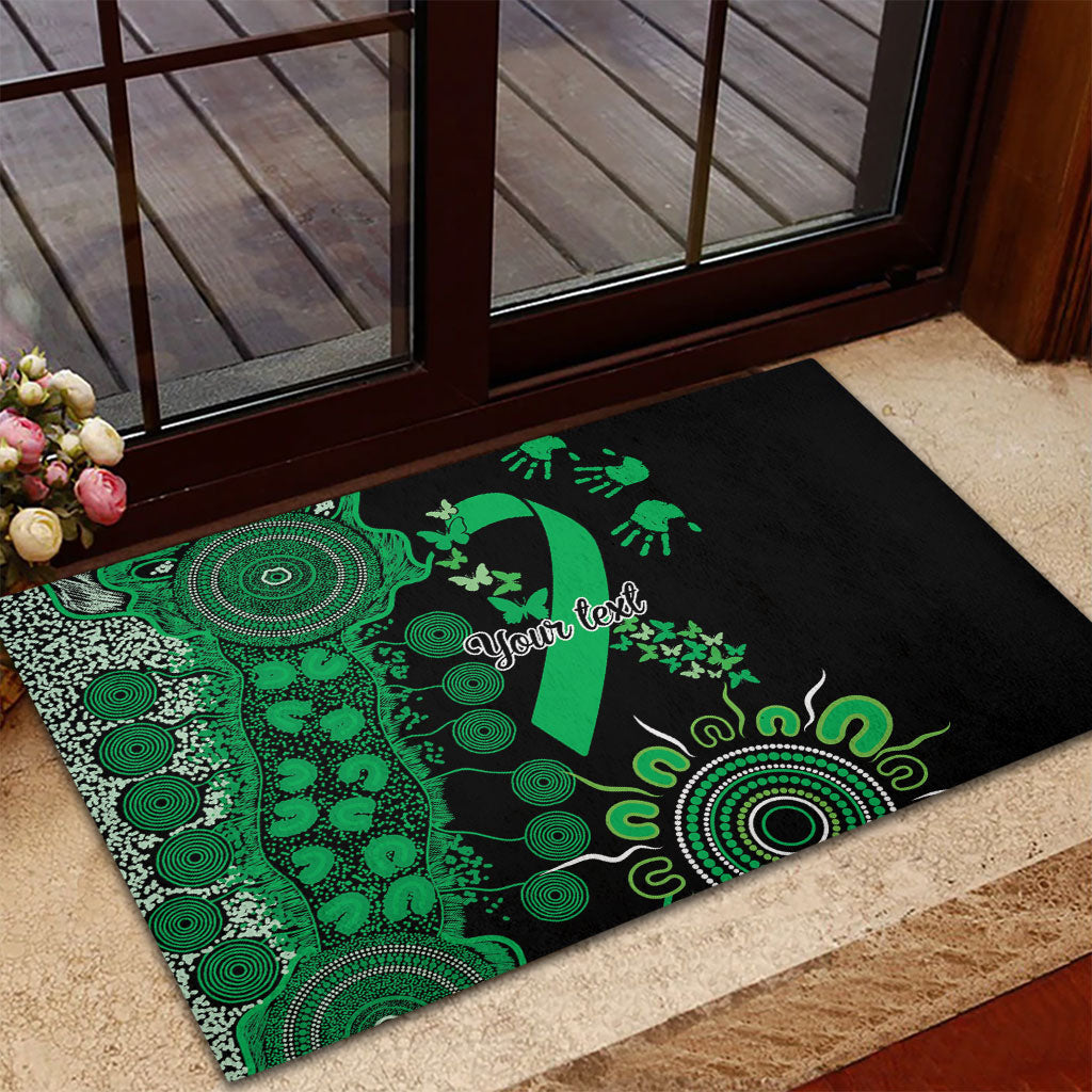 Australia Minority Mental Health Support Personalised Rubber Doormat Aboriginal Ribbon Dot Painting