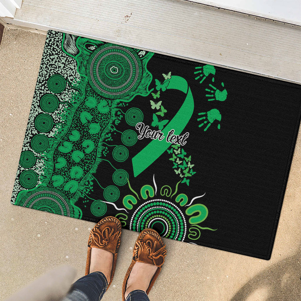 Australia Minority Mental Health Support Personalised Rubber Doormat Aboriginal Ribbon Dot Painting