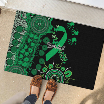 Australia Minority Mental Health Support Personalised Rubber Doormat Aboriginal Ribbon Dot Painting