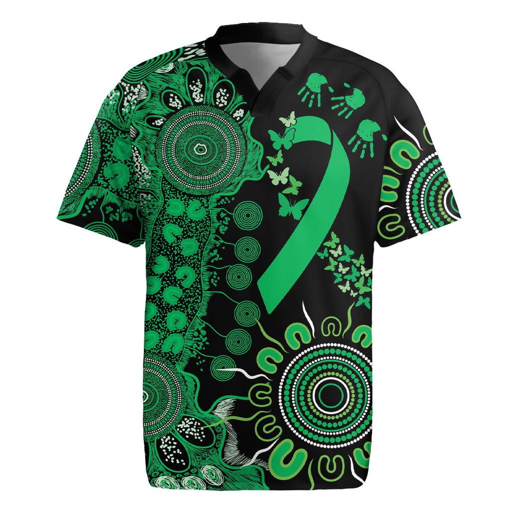 Australia Minority Mental Health Support Personalised Rugby Jersey Aboriginal Ribbon Dot Painting