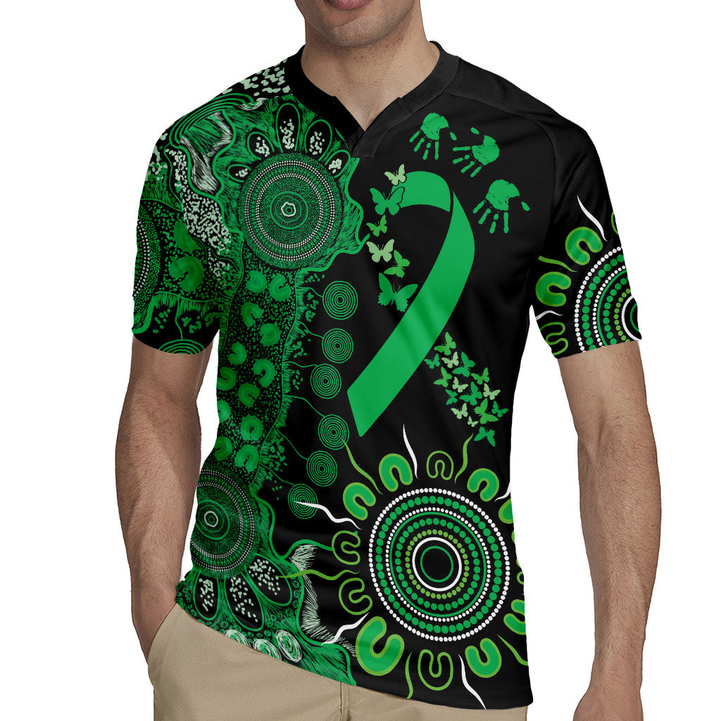 Australia Minority Mental Health Support Personalised Rugby Jersey Aboriginal Ribbon Dot Painting