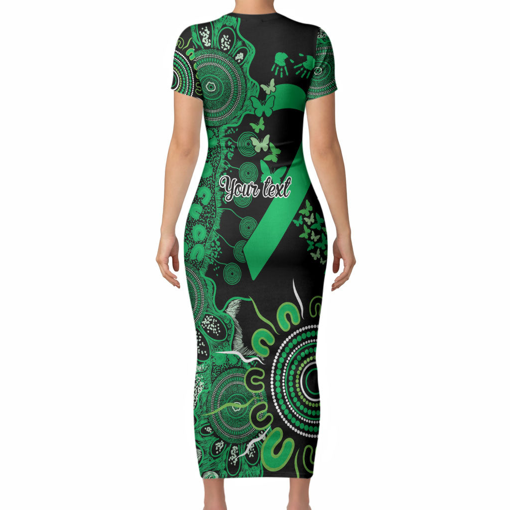 Australia Minority Mental Health Support Personalised Short Sleeve Bodycon Dress Aboriginal Ribbon Dot Painting