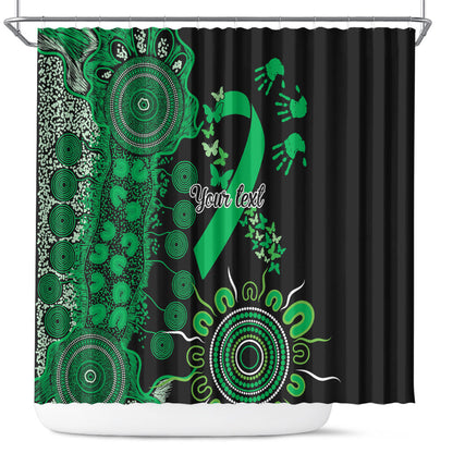 Australia Minority Mental Health Support Personalised Shower Curtain Aboriginal Ribbon Dot Painting