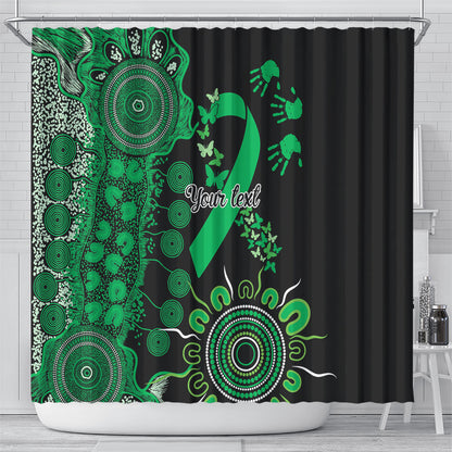 Australia Minority Mental Health Support Personalised Shower Curtain Aboriginal Ribbon Dot Painting