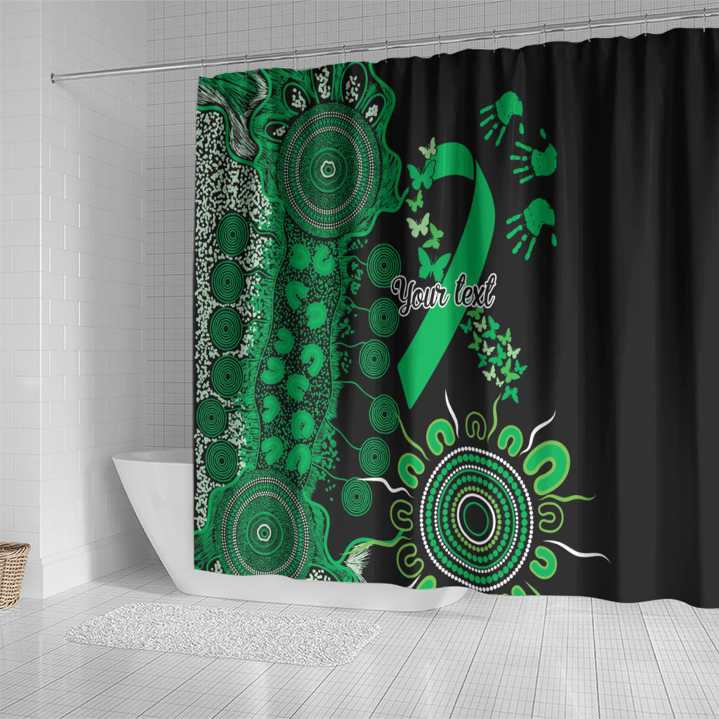 Australia Minority Mental Health Support Personalised Shower Curtain Aboriginal Ribbon Dot Painting