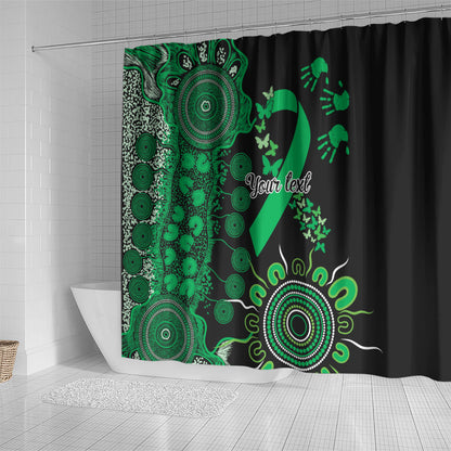 Australia Minority Mental Health Support Personalised Shower Curtain Aboriginal Ribbon Dot Painting