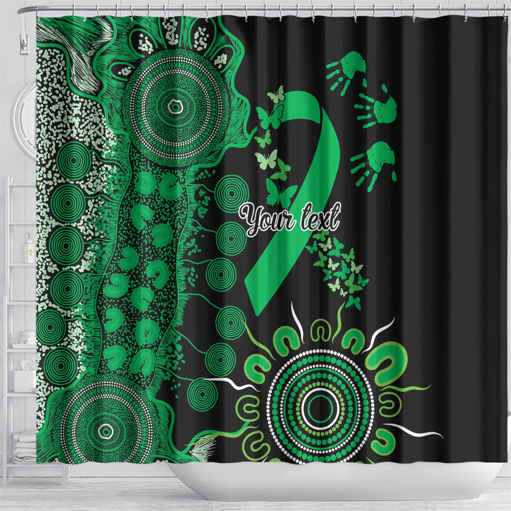 Australia Minority Mental Health Support Personalised Shower Curtain Aboriginal Ribbon Dot Painting