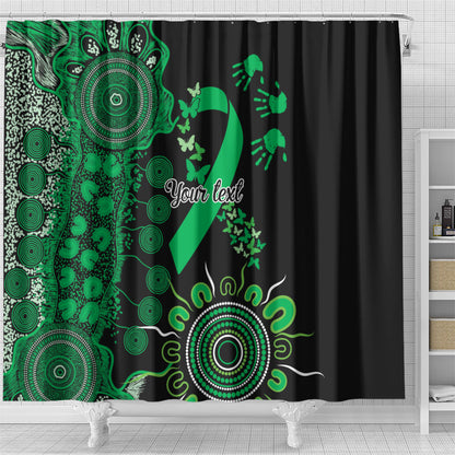Australia Minority Mental Health Support Personalised Shower Curtain Aboriginal Ribbon Dot Painting