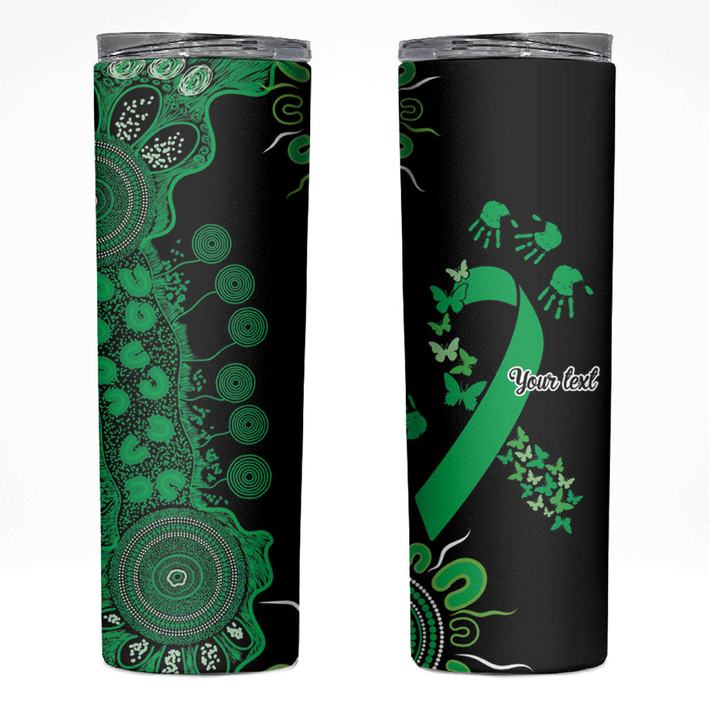 Australia Minority Mental Health Support Personalised Skinny Tumbler Aboriginal Ribbon Dot Painting