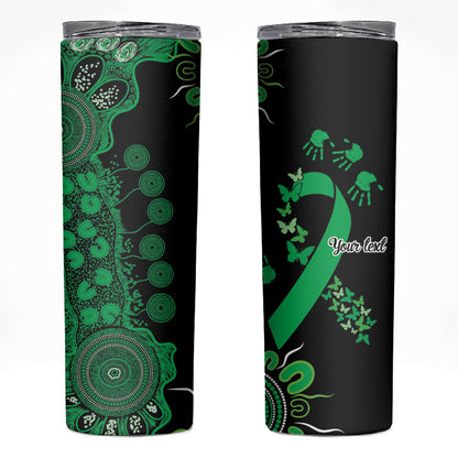 Australia Minority Mental Health Support Personalised Skinny Tumbler Aboriginal Ribbon Dot Painting