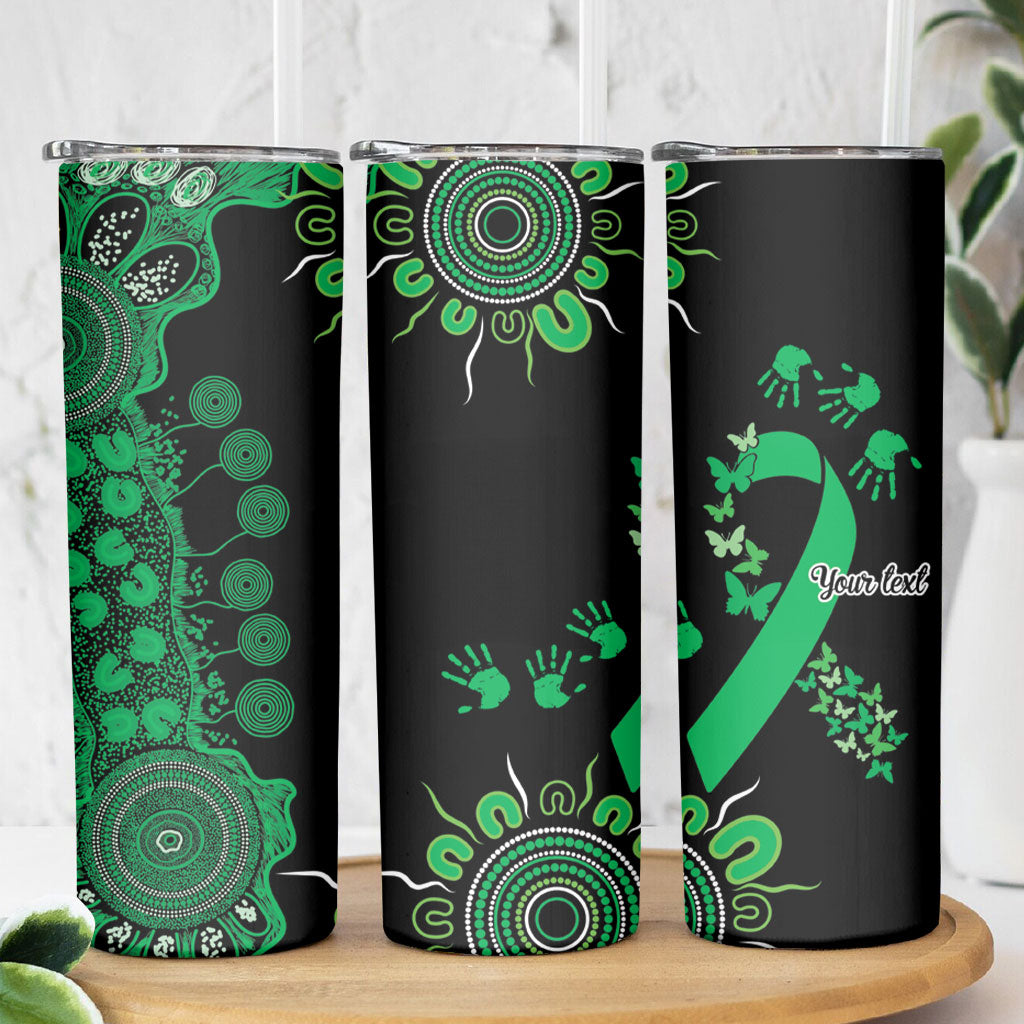 Australia Minority Mental Health Support Personalised Skinny Tumbler Aboriginal Ribbon Dot Painting