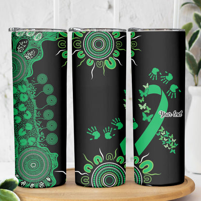Australia Minority Mental Health Support Personalised Skinny Tumbler Aboriginal Ribbon Dot Painting