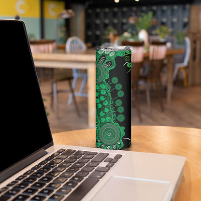 Australia Minority Mental Health Support Personalised Skinny Tumbler Aboriginal Ribbon Dot Painting