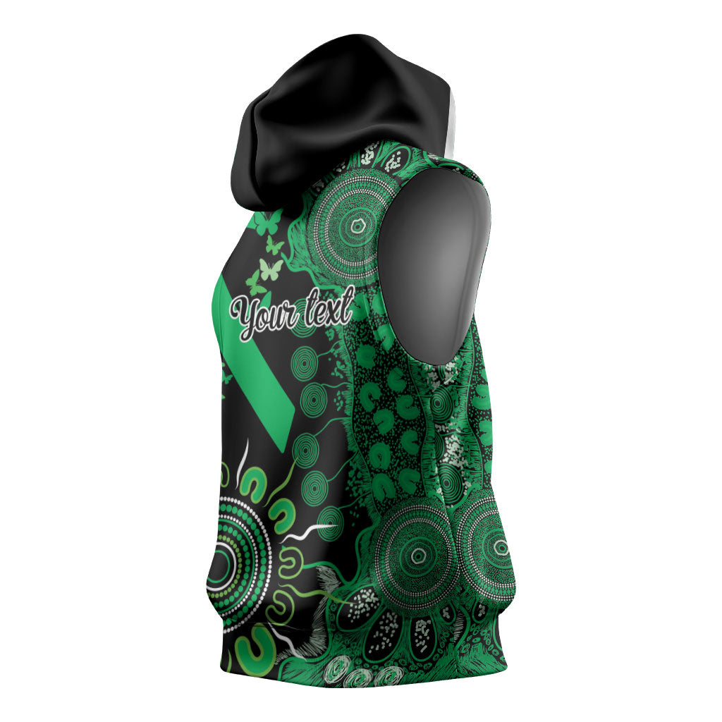 Australia Minority Mental Health Support Personalised Sleeveless Hoodie Aboriginal Ribbon Dot Painting