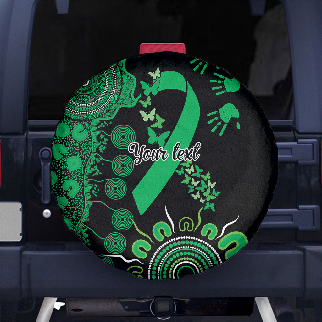 Australia Minority Mental Health Support Personalised Spare Tire Cover Aboriginal Ribbon Dot Painting