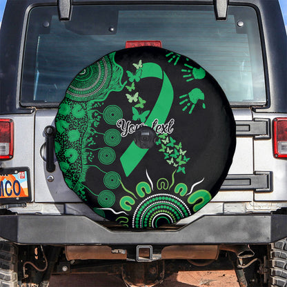 Australia Minority Mental Health Support Personalised Spare Tire Cover Aboriginal Ribbon Dot Painting